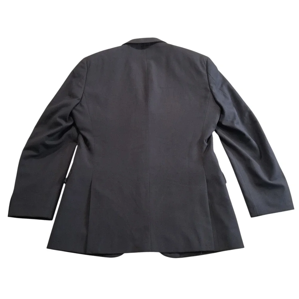 Egara Sport Coat 38R Solid Black Extreme Slim Fit Two Button Blazer Double Vent